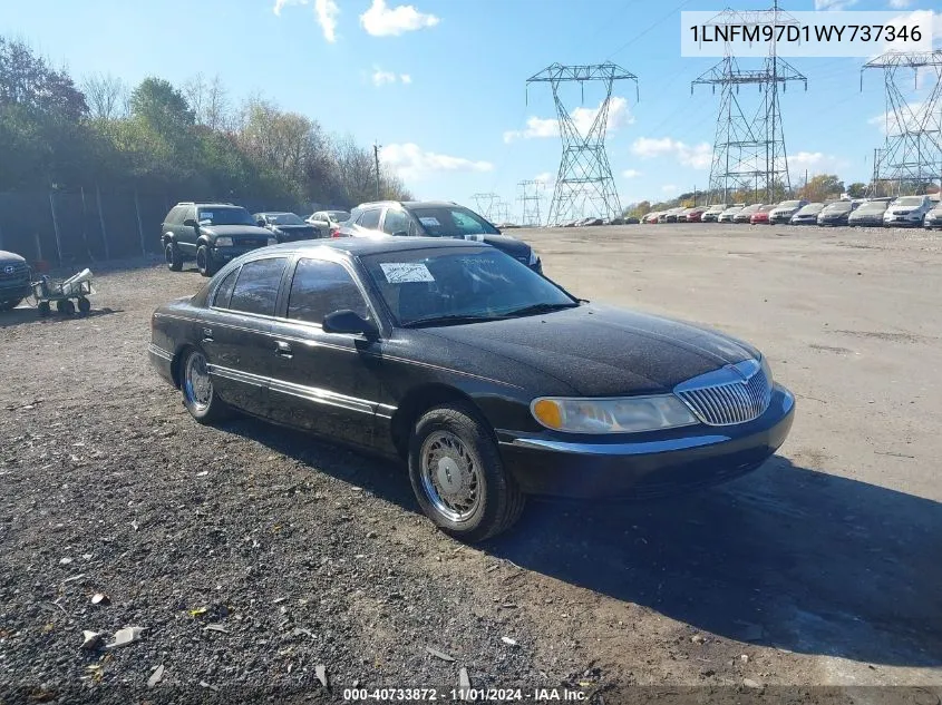 1998 Lincoln Continental VIN: 1LNFM97D1WY737346 Lot: 40733872