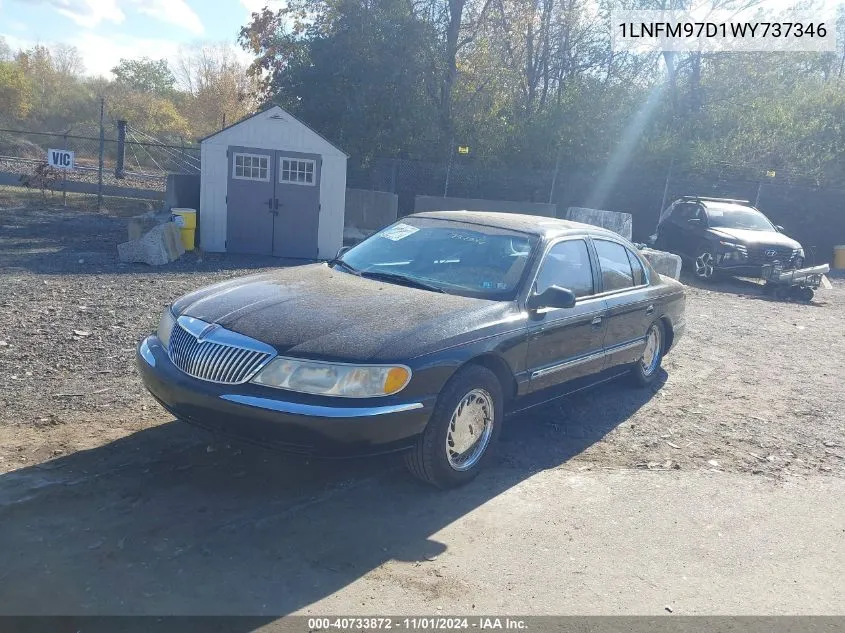 1998 Lincoln Continental VIN: 1LNFM97D1WY737346 Lot: 40733872