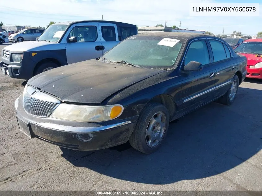 1999 Lincoln Continental VIN: 1LNHM97V0XY650578 Lot: 40488169