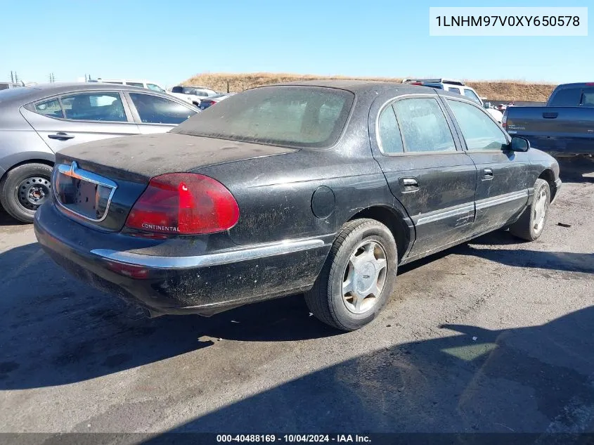 1999 Lincoln Continental VIN: 1LNHM97V0XY650578 Lot: 40488169