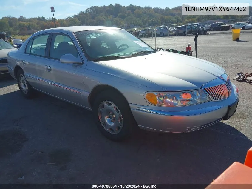 1999 Lincoln Continental VIN: 1LNHM97V1XY647432 Lot: 40706864