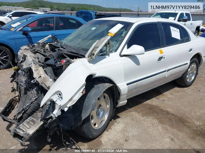 2000 Lincoln Continental VIN: 1LNHM97V1YY829486 Lot: 39999140