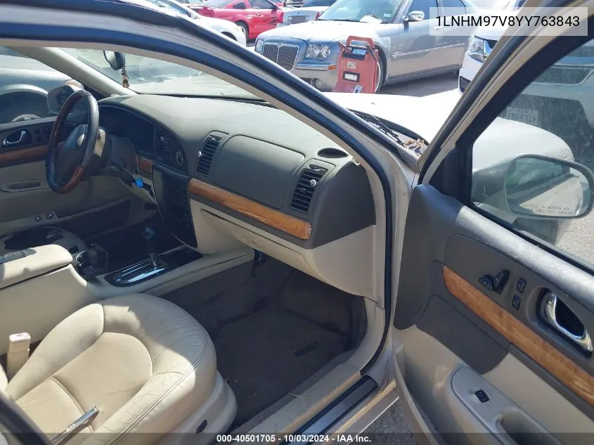 2000 Lincoln Continental VIN: 1LNHM97V8YY763843 Lot: 40501705