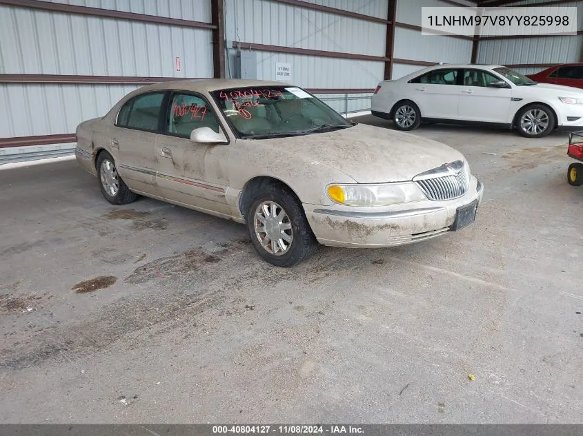 2000 Lincoln Continental VIN: 1LNHM97V8YY825998 Lot: 40804127