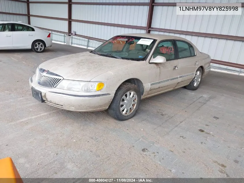 2000 Lincoln Continental VIN: 1LNHM97V8YY825998 Lot: 40804127