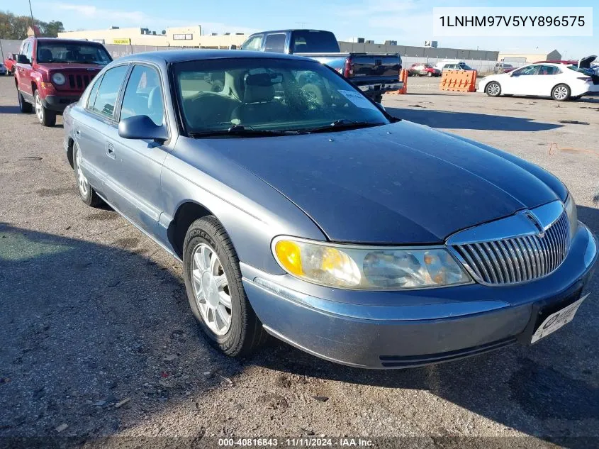 2000 Lincoln Continental VIN: 1LNHM97V5YY896575 Lot: 40816843