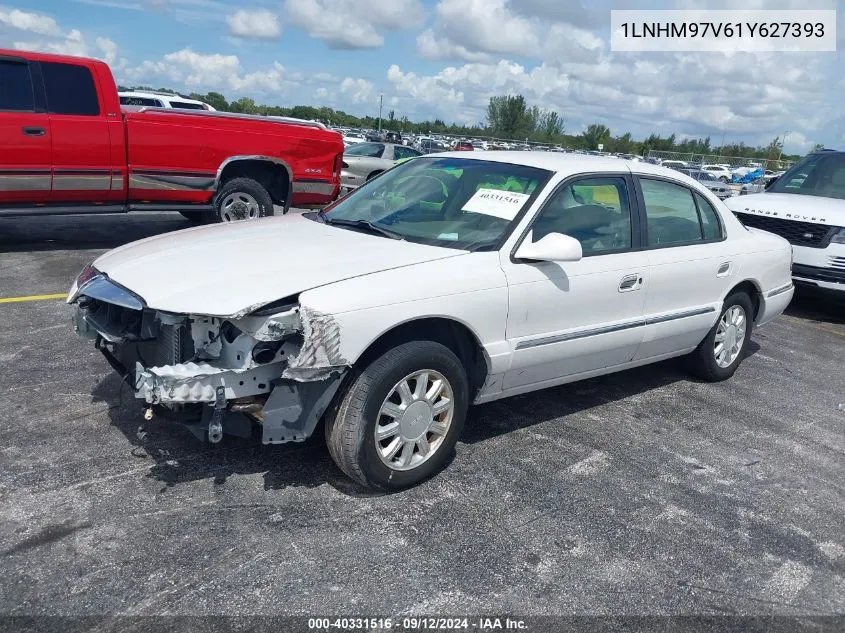 1LNHM97V61Y627393 2001 Lincoln Continental