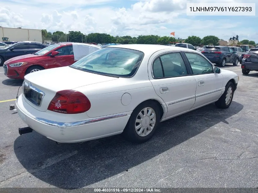 2001 Lincoln Continental VIN: 1LNHM97V61Y627393 Lot: 40331516