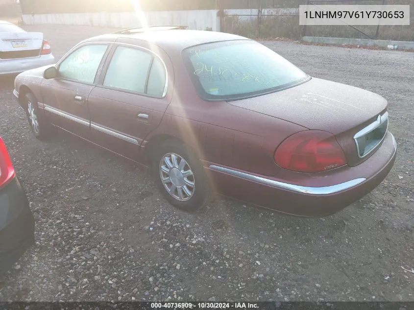 2001 Lincoln Continental VIN: 1LNHM97V61Y730653 Lot: 40736909