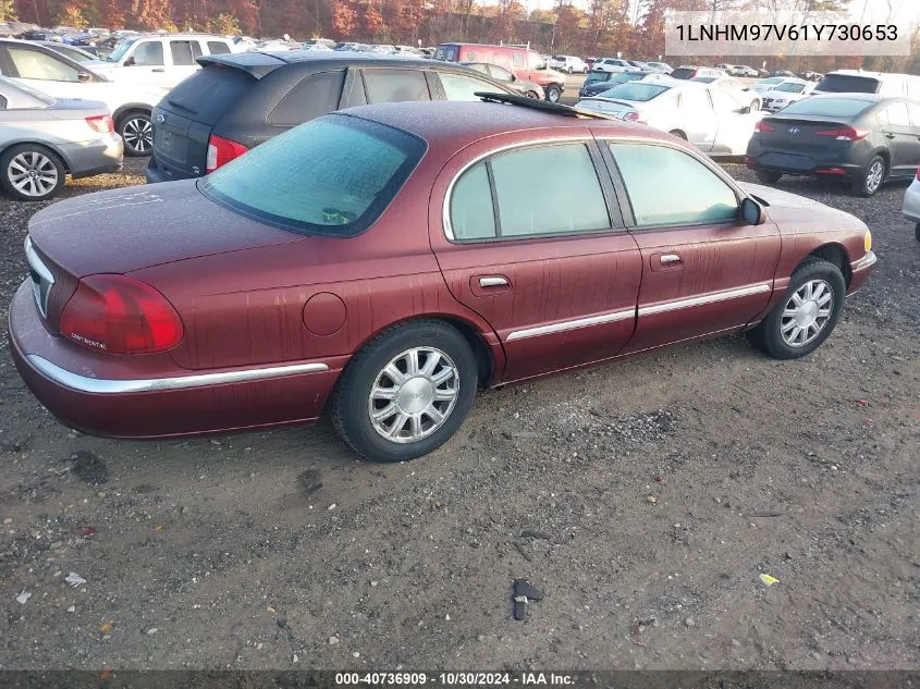 2001 Lincoln Continental VIN: 1LNHM97V61Y730653 Lot: 40736909