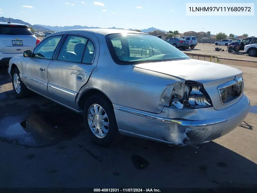 2001 Lincoln Continental VIN: 1LNHM97V11Y680972 Lot: 40812031