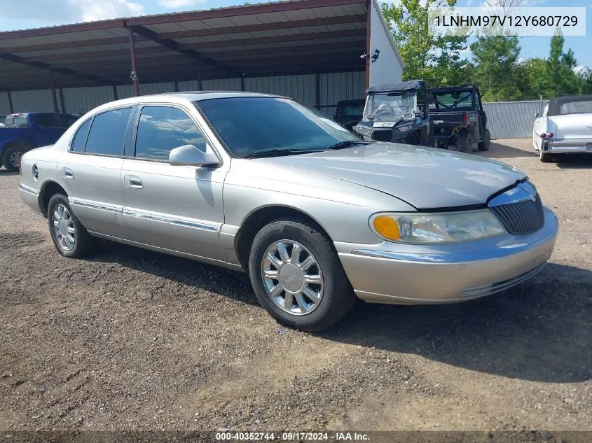 1LNHM97V12Y680729 2002 Lincoln Continental