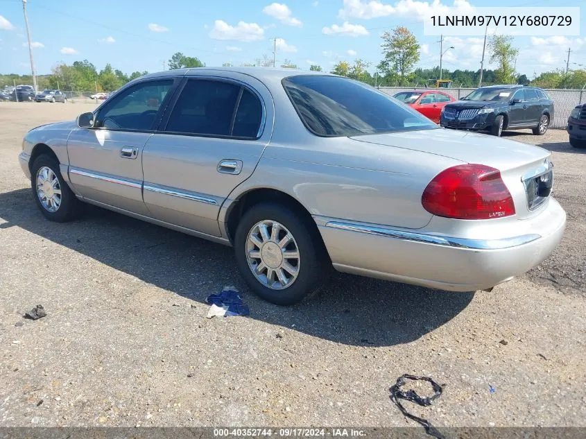 2002 Lincoln Continental VIN: 1LNHM97V12Y680729 Lot: 40352744