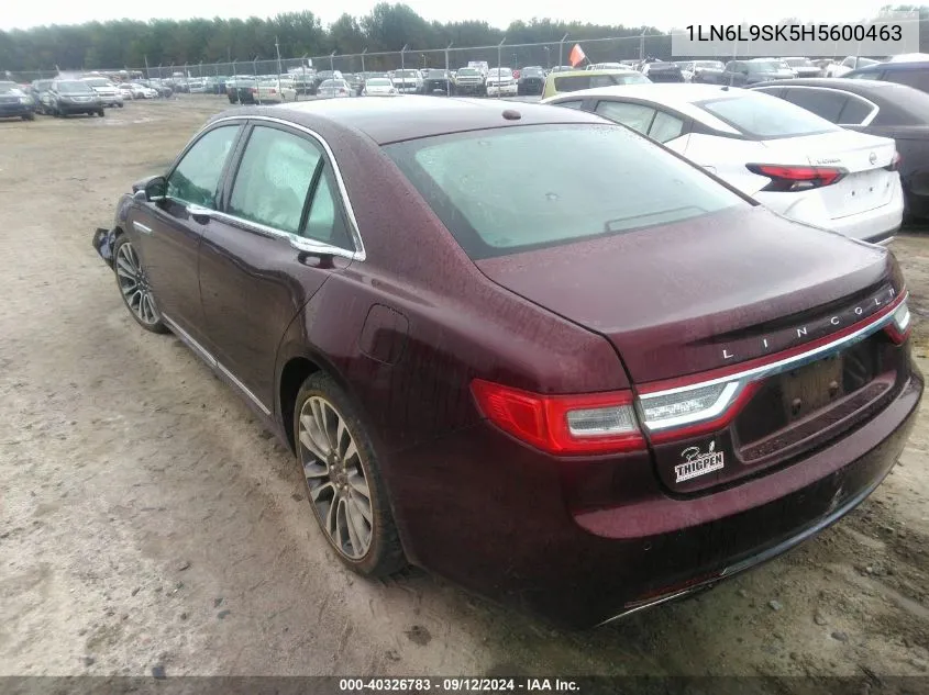 2017 Lincoln Continental Select VIN: 1LN6L9SK5H5600463 Lot: 40326783