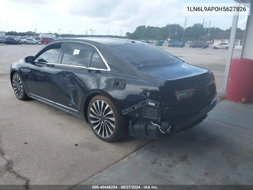 2017 Lincoln Continental Black Label VIN: 1LN6L9AP0H5627826 Lot: 40446254