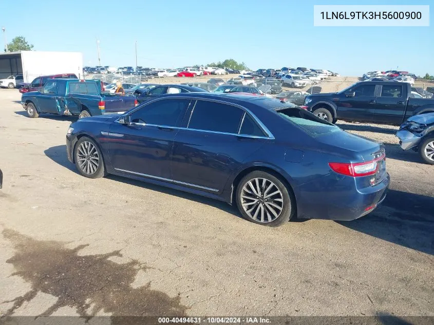 2017 Lincoln Continental Select VIN: 1LN6L9TK3H5600900 Lot: 40494631