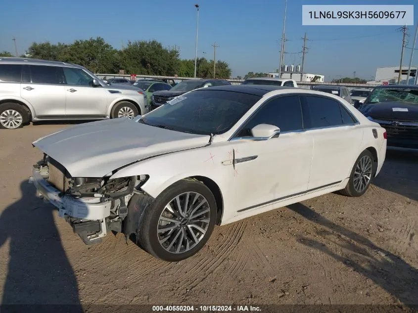 2017 Lincoln Continental Select VIN: 1LN6L9SK3H5609677 Lot: 40550204