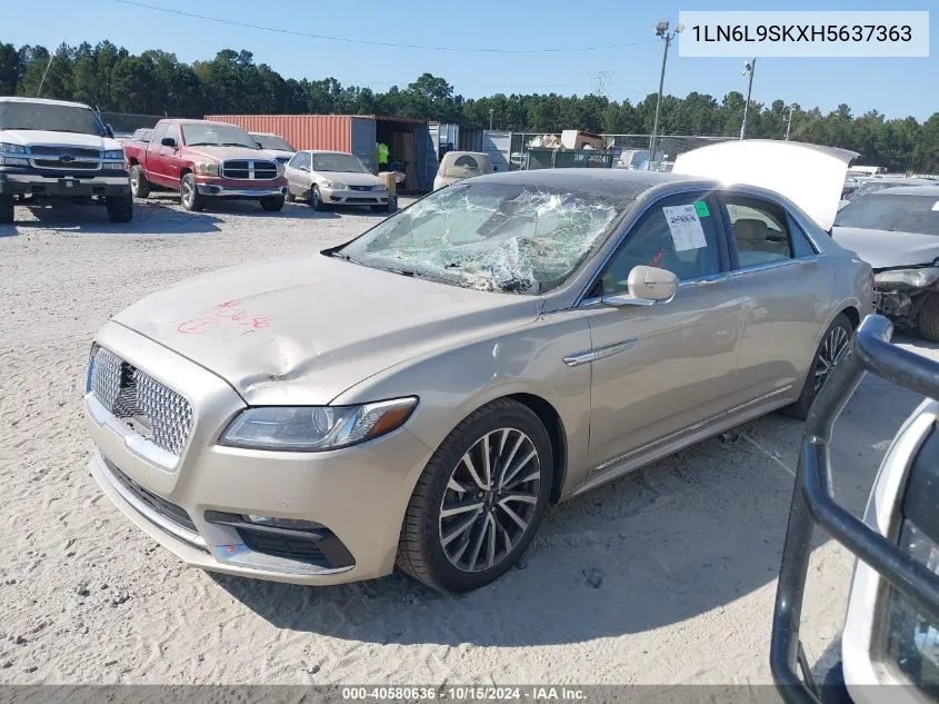 2017 Lincoln Continental Select VIN: 1LN6L9SKXH5637363 Lot: 40580636