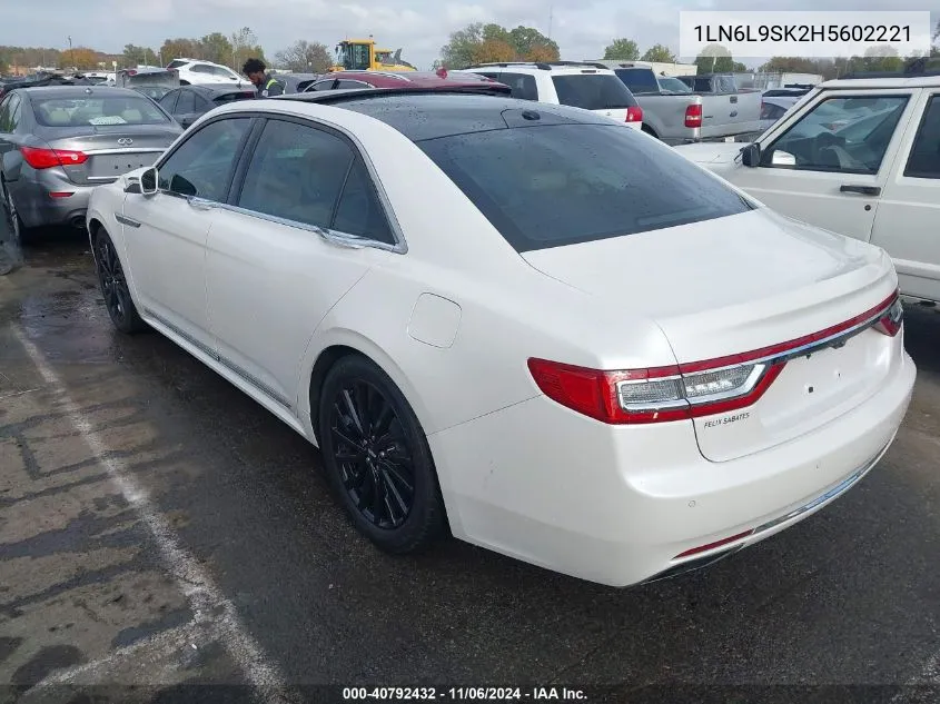 2017 Lincoln Continental Select VIN: 1LN6L9SK2H5602221 Lot: 40792432