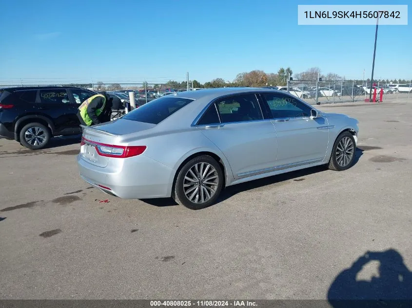 2017 Lincoln Continental Select VIN: 1LN6L9SK4H5607842 Lot: 40808025