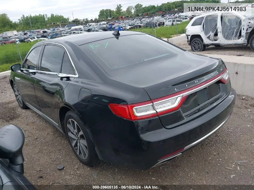 2018 Lincoln Continental Premiere VIN: 1LN6L9PK4J5614983 Lot: 39605135