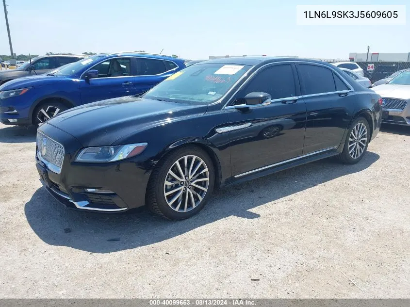 2018 Lincoln Continental Select VIN: 1LN6L9SK3J5609605 Lot: 40099663