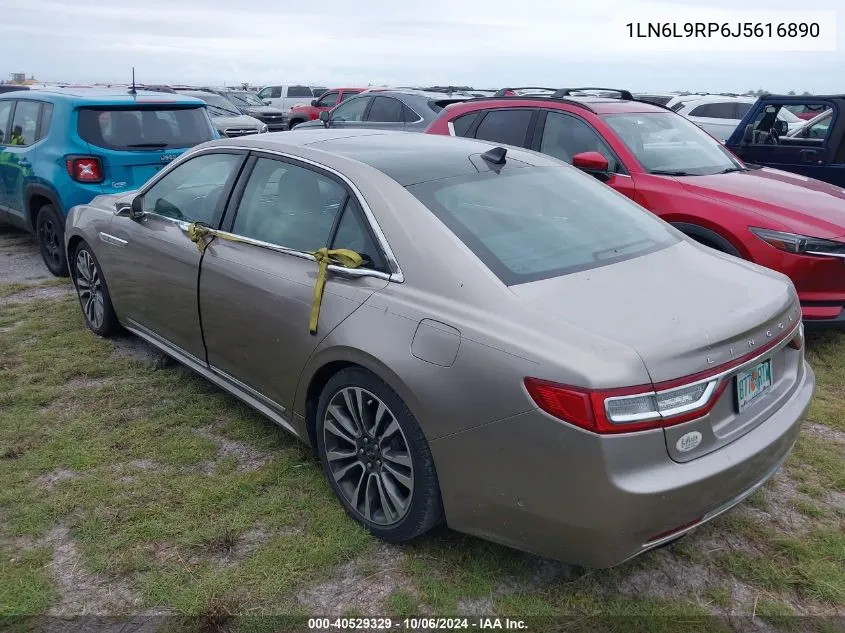 2018 Lincoln Continental Reserve VIN: 1LN6L9RP6J5616890 Lot: 40529329