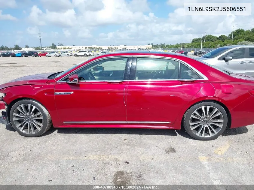 1LN6L9SK2J5606551 2018 Lincoln Continental Select