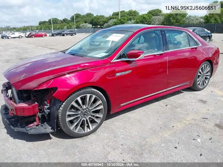 1LN6L9SK2J5606551 2018 Lincoln Continental Select