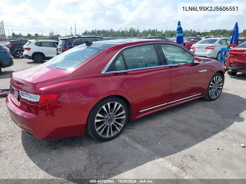 1LN6L9SK2J5606551 2018 Lincoln Continental Select