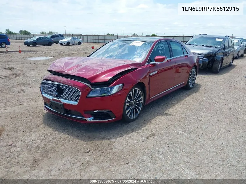 2019 Lincoln Continental Reserve VIN: 1LN6L9RP7K5612915 Lot: 39809675