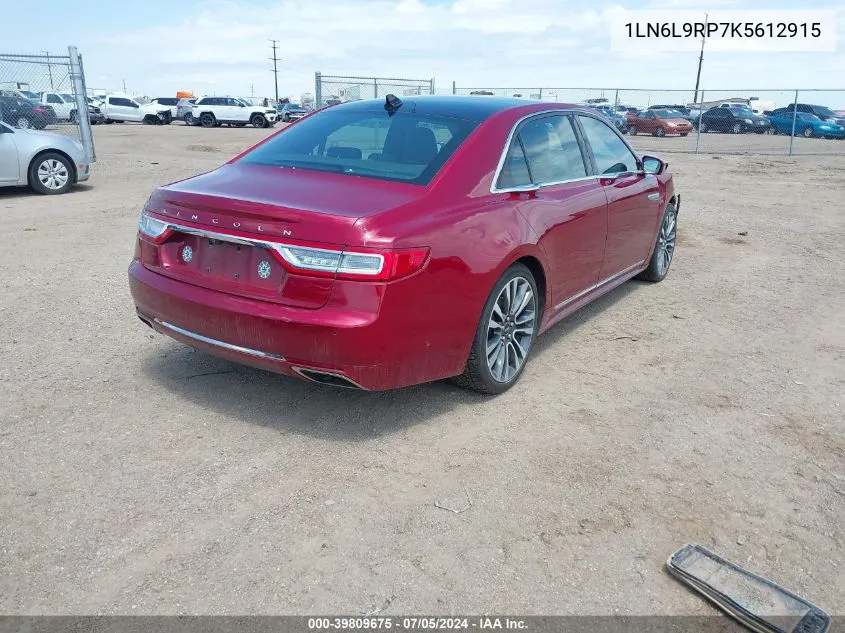 1LN6L9RP7K5612915 2019 Lincoln Continental Reserve