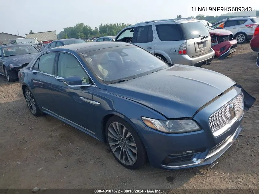 2019 Lincoln Continental Reserve VIN: 1LN6L9NP9K5609343 Lot: 40107672