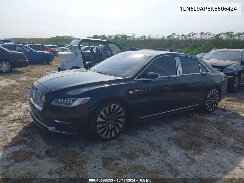 2019 Lincoln Continental Black Label VIN: 1LN6L9AP8K5606424 Lot: 40599259