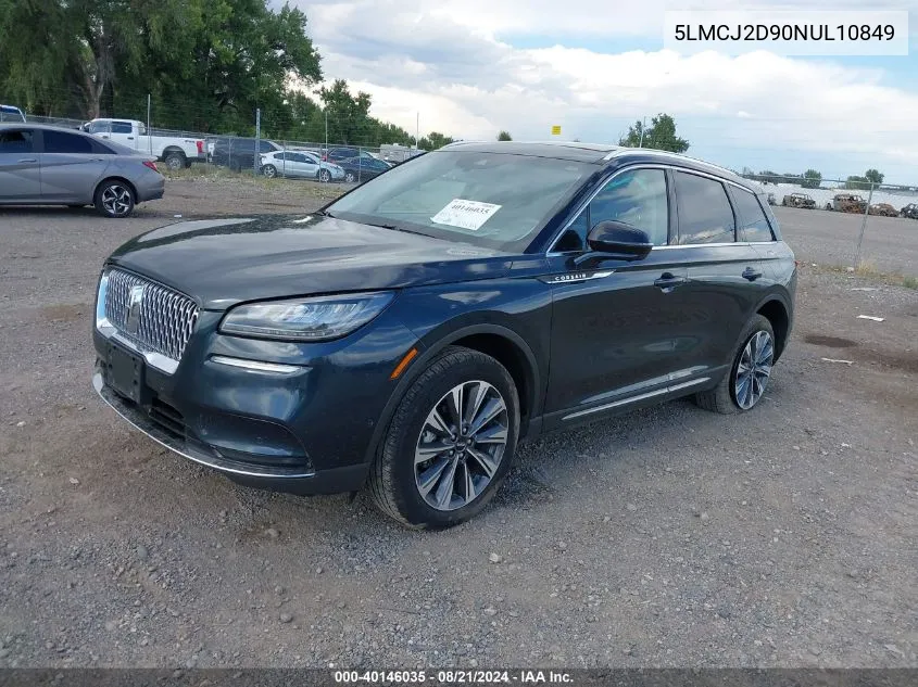 2022 Lincoln Corsair Reserve VIN: 5LMCJ2D90NUL10849 Lot: 40146035