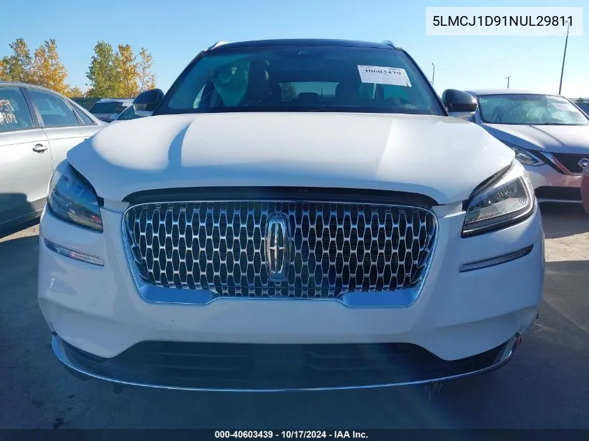 2022 Lincoln Corsair Standard VIN: 5LMCJ1D91NUL29811 Lot: 40603439