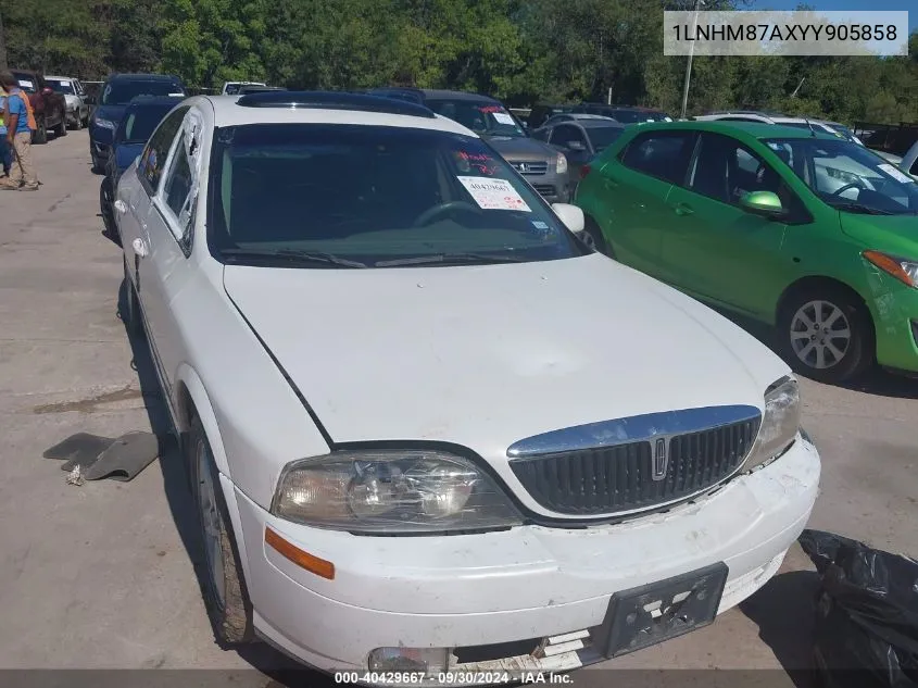 2000 Lincoln Ls V8 Auto VIN: 1LNHM87AXYY905858 Lot: 40429667