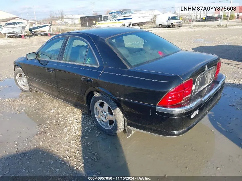 1LNHM87A0YY875608 2000 Lincoln Ls V8 Auto