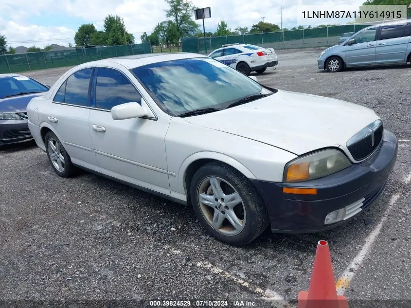 2001 Lincoln Ls V8 Auto VIN: 1LNHM87A11Y614915 Lot: 39824529