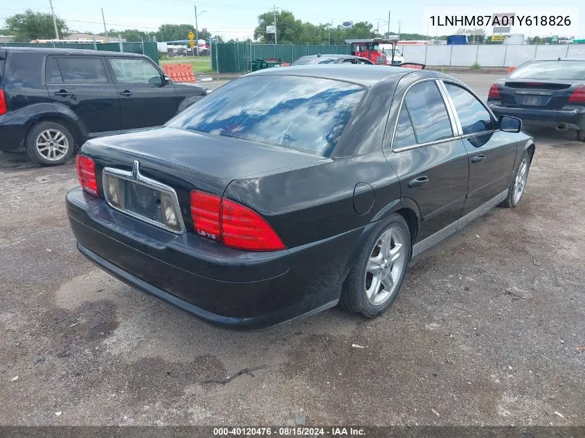 2001 Lincoln Ls V8 Auto VIN: 1LNHM87A01Y618826 Lot: 40120476