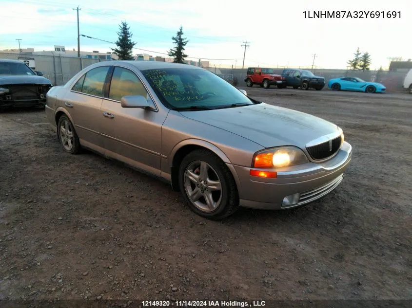 2002 Lincoln Ls VIN: 1LNHM87A32Y691691 Lot: 12149320