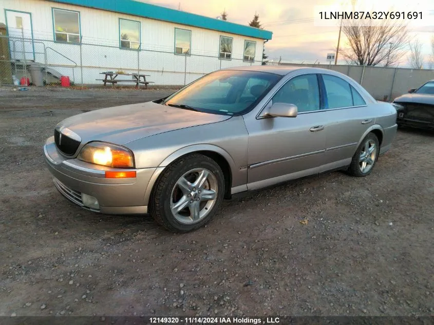 2002 Lincoln Ls VIN: 1LNHM87A32Y691691 Lot: 12149320