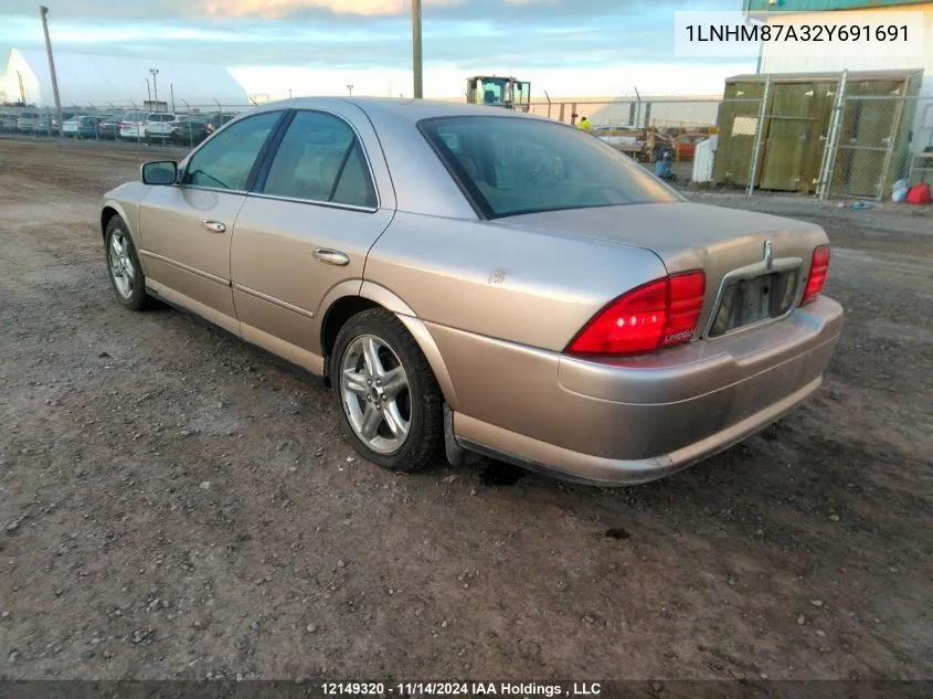 2002 Lincoln Ls VIN: 1LNHM87A32Y691691 Lot: 12149320