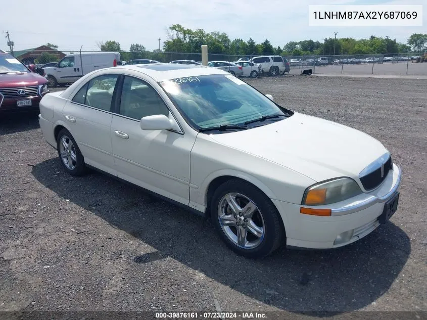 2002 Lincoln Ls V8 Auto VIN: 1LNHM87AX2Y687069 Lot: 39876161