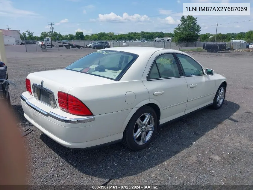 2002 Lincoln Ls V8 Auto VIN: 1LNHM87AX2Y687069 Lot: 39876161