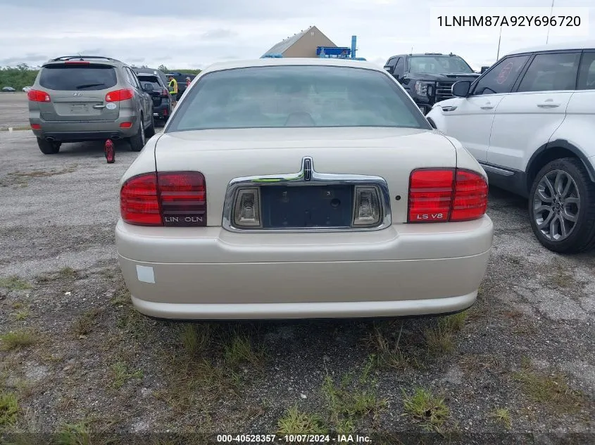 2002 Lincoln Ls V8 Auto VIN: 1LNHM87A92Y696720 Lot: 40528357