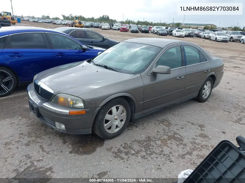 2002 Lincoln Ls V6 Auto/V6 Manual VIN: 1LNHM86S82Y703084 Lot: 40784005