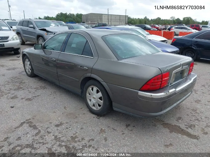 2002 Lincoln Ls V6 Auto/V6 Manual VIN: 1LNHM86S82Y703084 Lot: 40784005