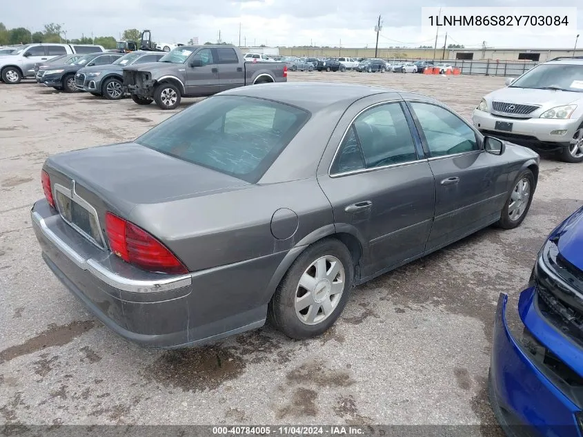 2002 Lincoln Ls V6 Auto/V6 Manual VIN: 1LNHM86S82Y703084 Lot: 40784005