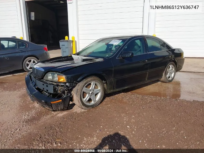 2002 Lincoln Ls VIN: 1LNHM86S12Y636747 Lot: 40828084